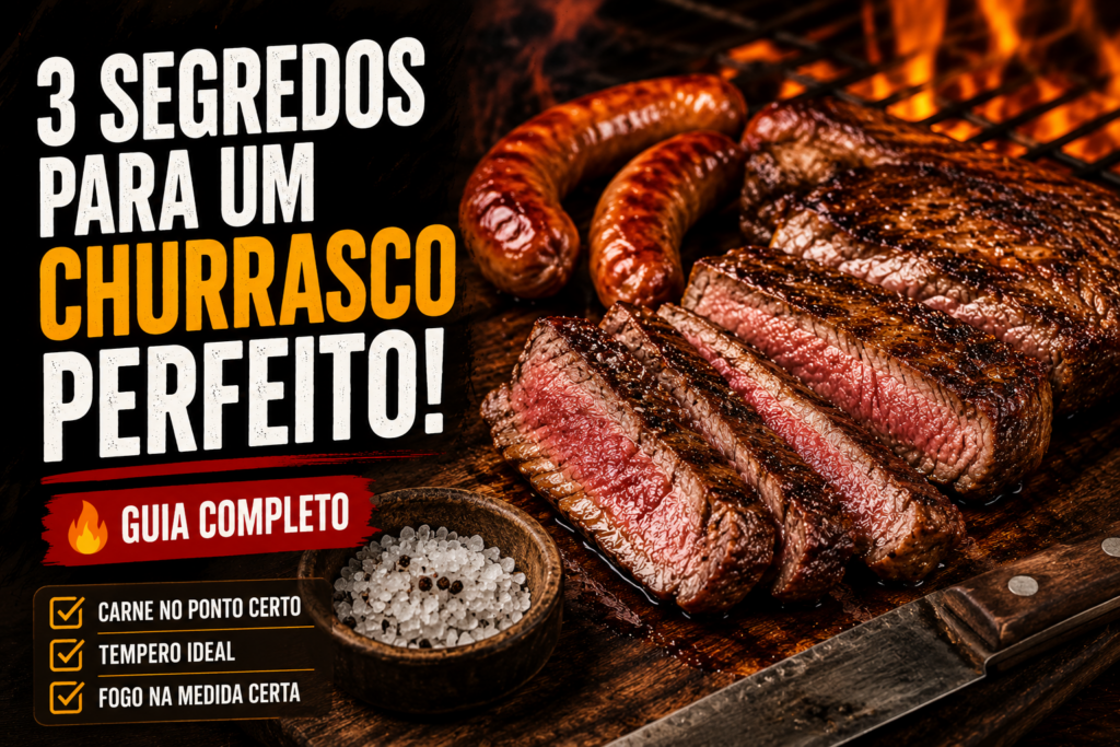 Carne suculenta na churrasqueira com dicas para fazer churrasco perfeito
