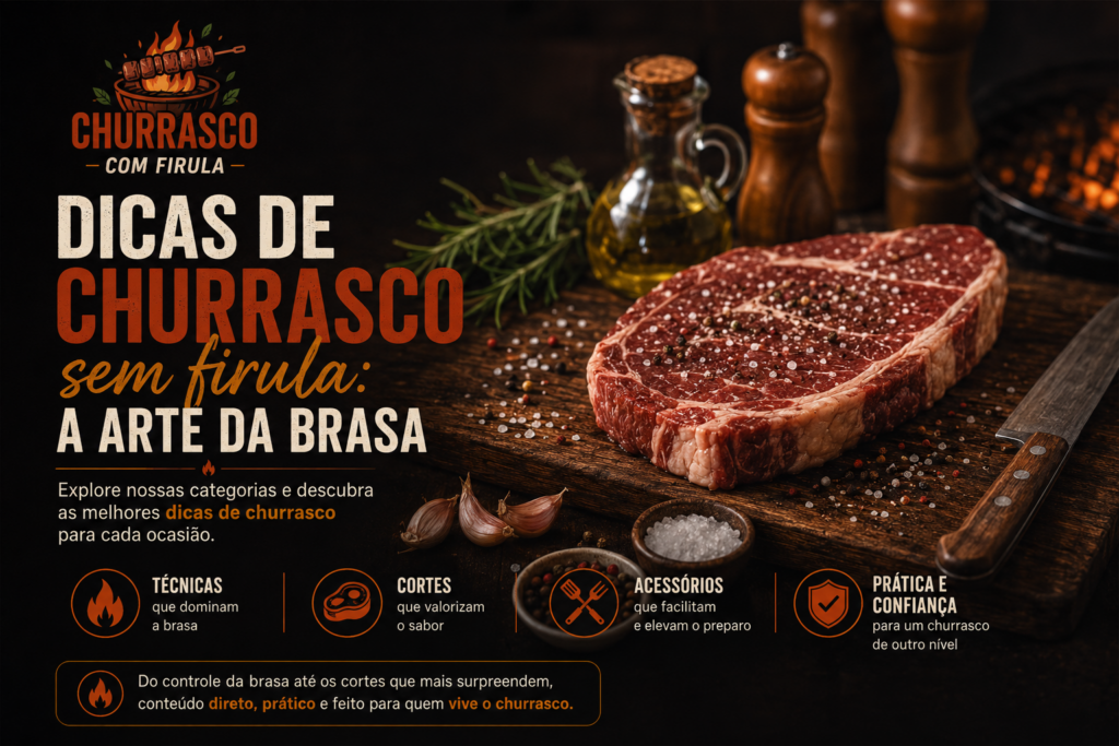 Imagem de carne preparada para churrasco com técnicas e dicas da arte da brasa